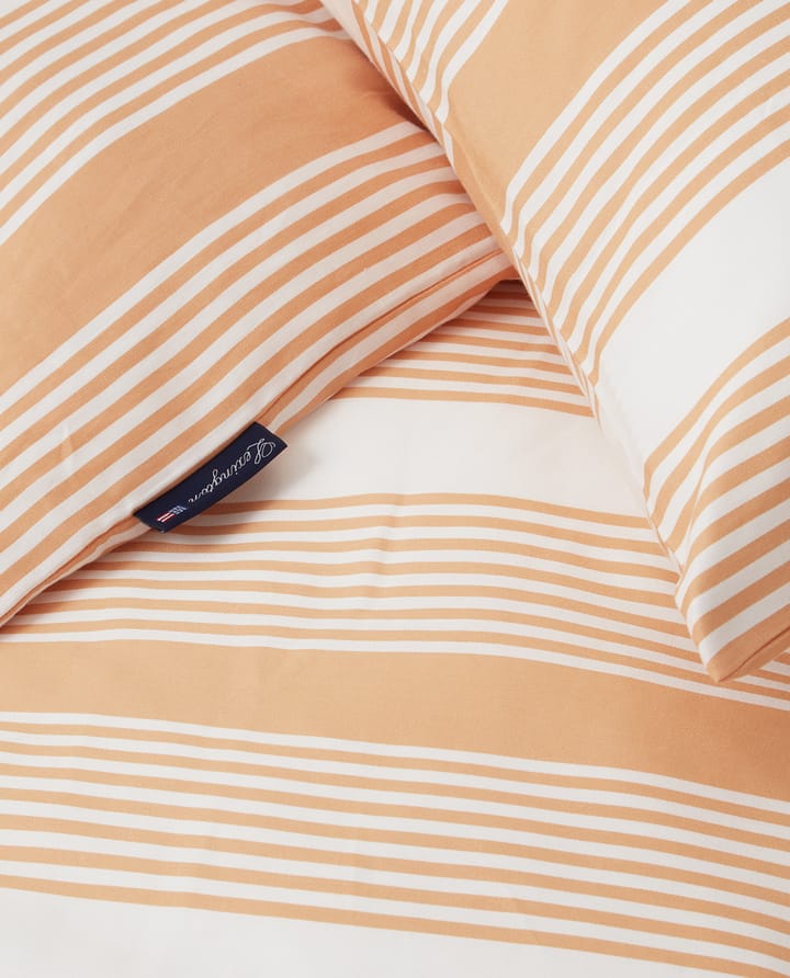 Juego de funda nórdica Striped Cotton Sateen 150x210 cm, Beige-blanco Lexington