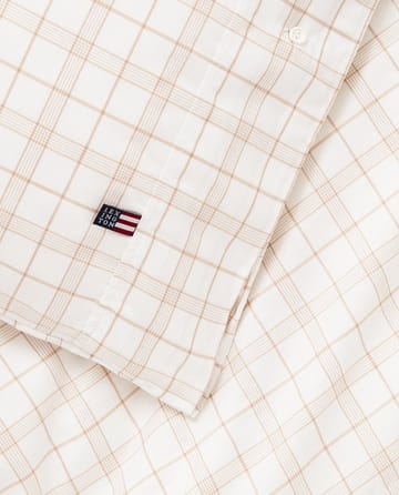 Juego de funda nórdica White/Beige Checked Lyocell/Cotton  - 50x60 cm, 220x220 cm - Lexington