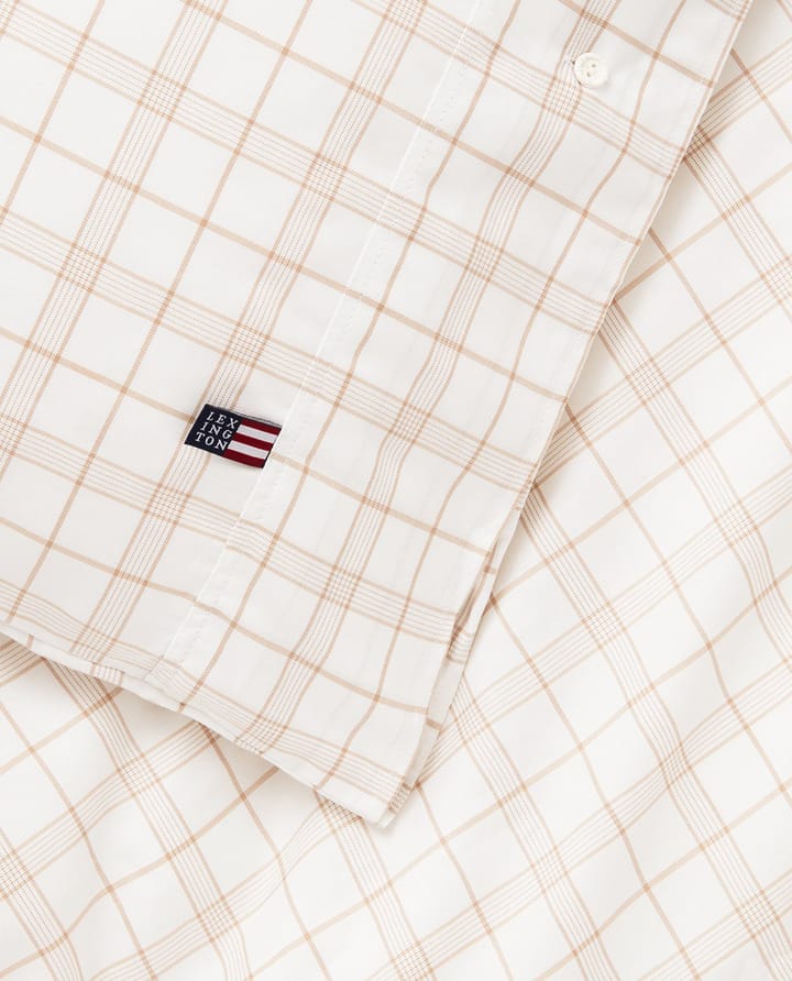 Juego de funda nórdica White/Beige Checked Lyocell/Cotton , 50x60 cm, 220x220 cm Lexington
