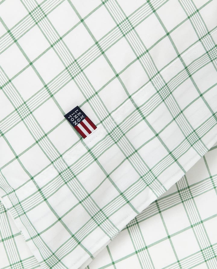Juego de funda nórdica White/Green Checked Lyocell/Cotton , 50x60 cm, 220x220 cm Lexington