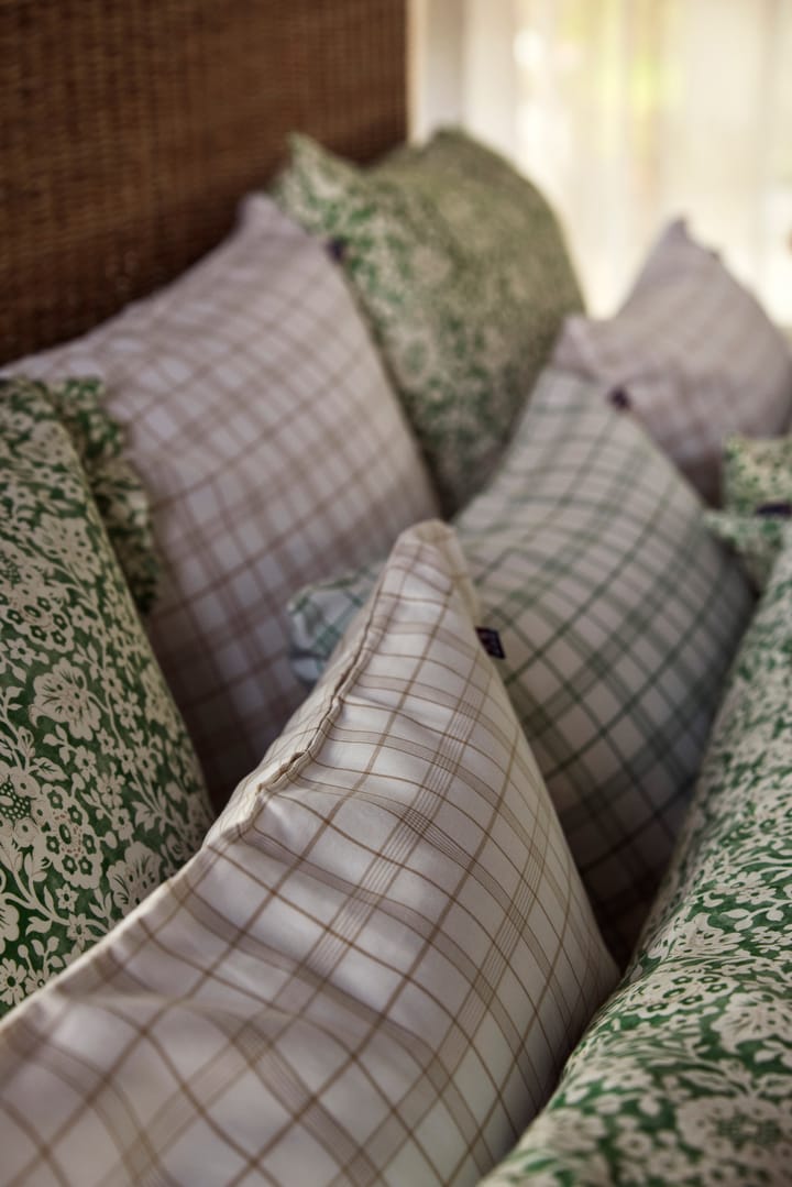 Juego de funda nórdica White/Green Checked Lyocell/Cotton , 50x60 cm, 220x220 cm Lexington