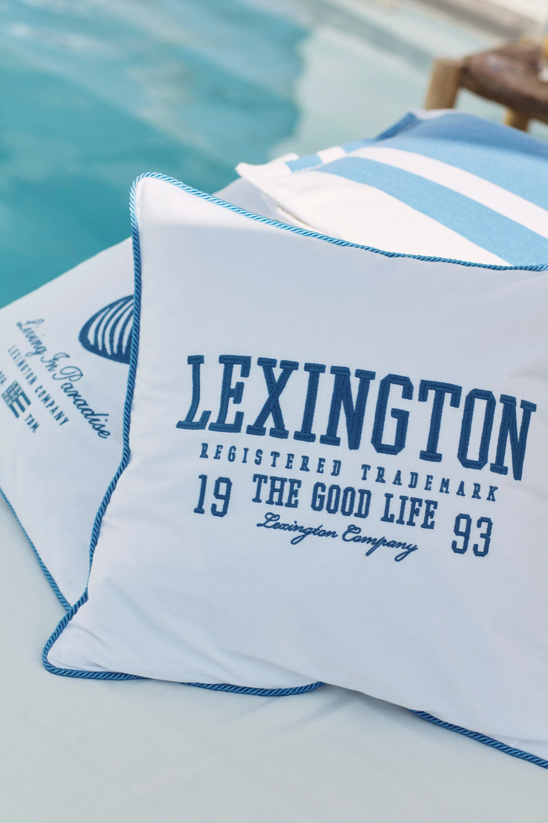 Logo Twill Funda de cojín 50x50 cm, White-blue Lexington