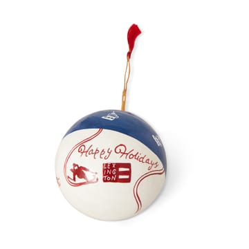 Lote de 2 bolas de navidad Lexington de papel maché  - Blue-white-red - Lexington