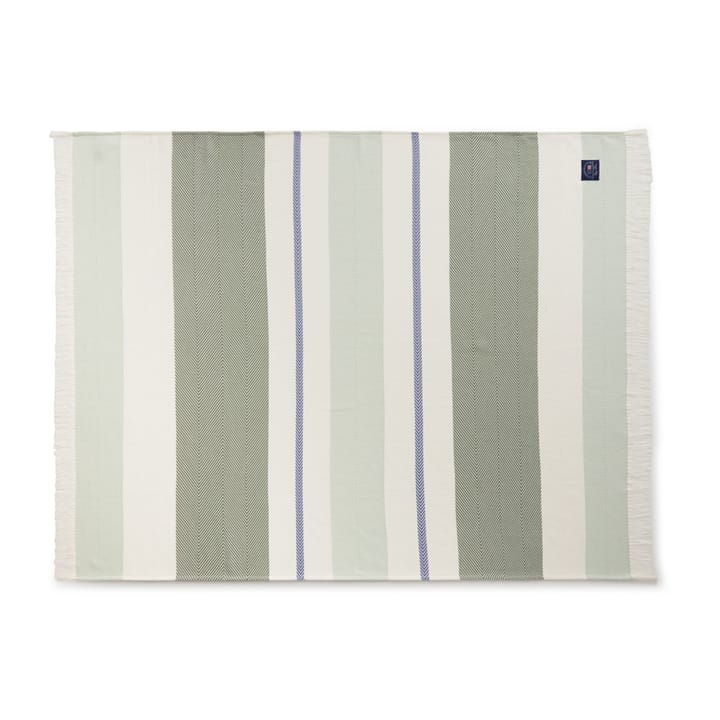 Manta algodón Herringbone Striped Recycled - blanco-verde - Lexington
