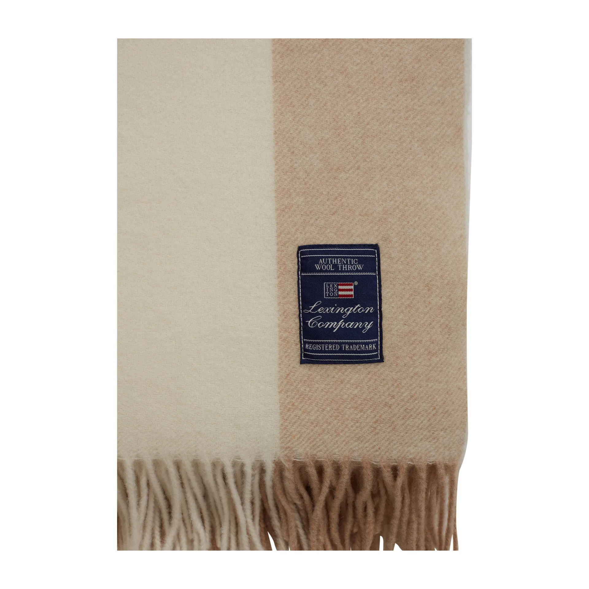 Manta Btapa Striped Recycled Wool 130x170 cm, Oat-White Lexington