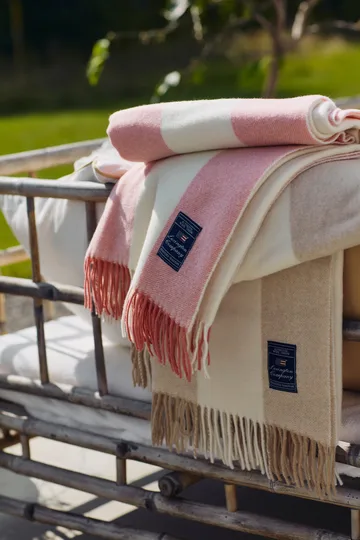 Manta Btapa Striped Recycled Wool 130x170 cm - Oat-White - Lexington