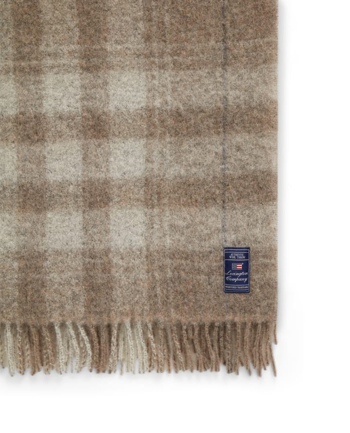 Manta Checked Mohair Mix 130x170 cm, Beige-white-gray Lexington