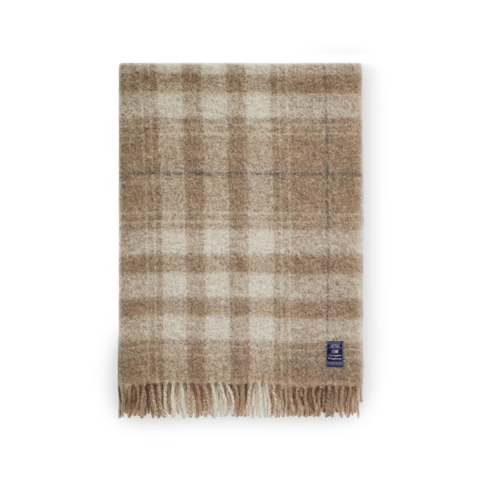 Manta Checked Mohair Mix 130x170 cm, Beige-white-gray Lexington