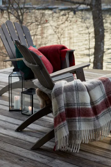 Manta Checked Mohair Mix 130x170 cm - Rojo-beige-blanco - Lexington