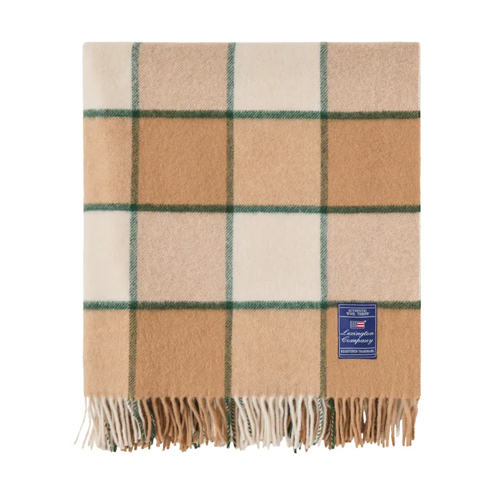 Manta Checked Recycled Wool 130x170 cm - Beige-light beige-verde - Lexington