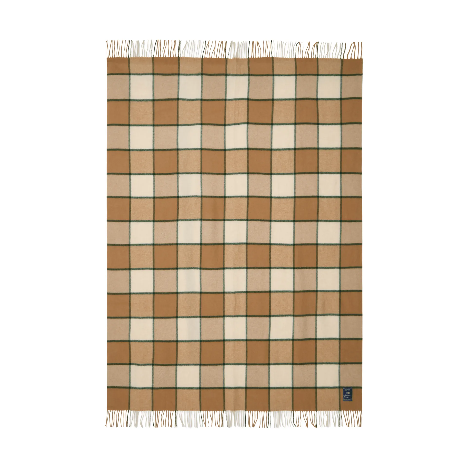 Manta Checked Recycled Wool 130x170 cm, Beige-light beige-verde Lexington