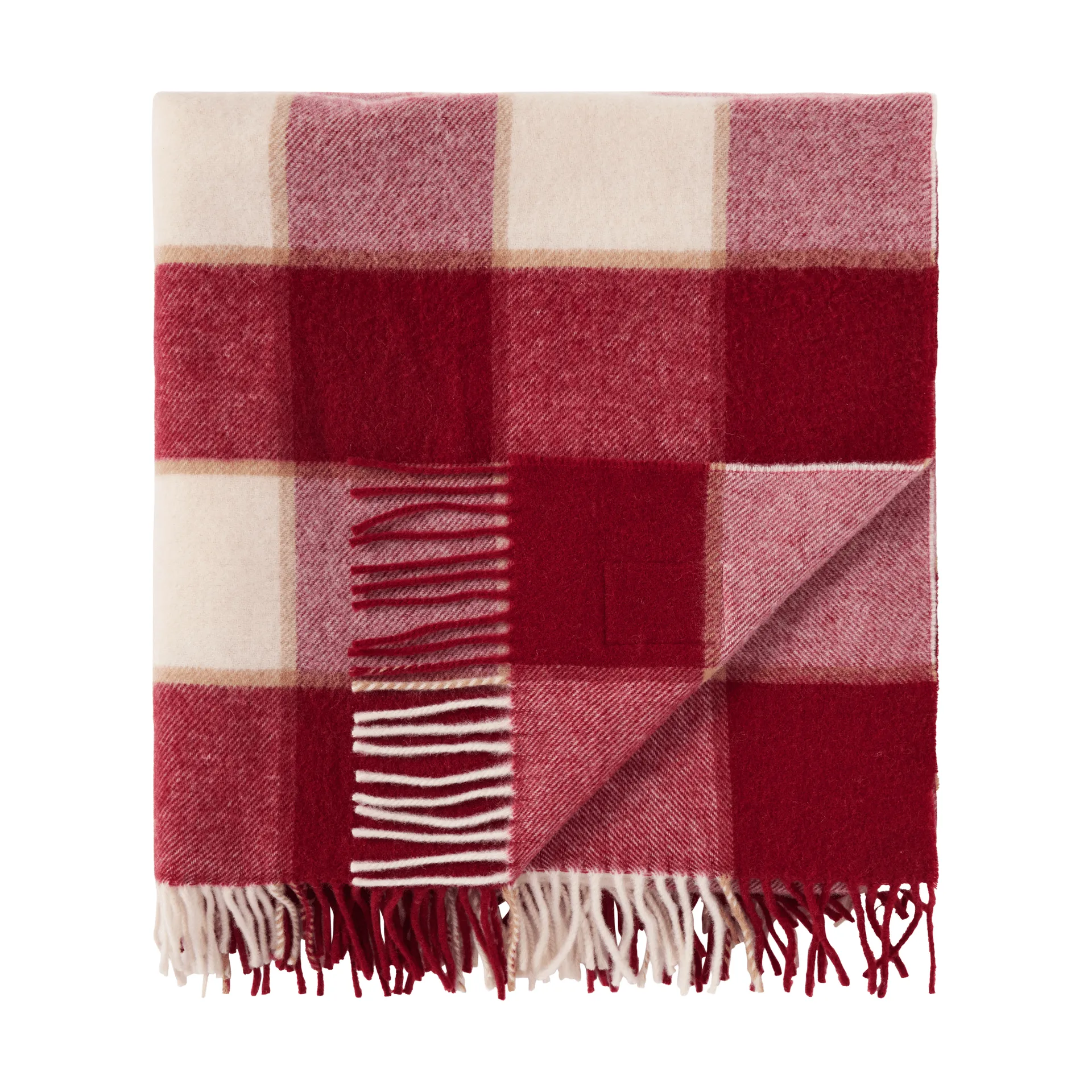 Manta Checked Recycled Wool 130x170 cm, Red-Light beige-beige Lexington