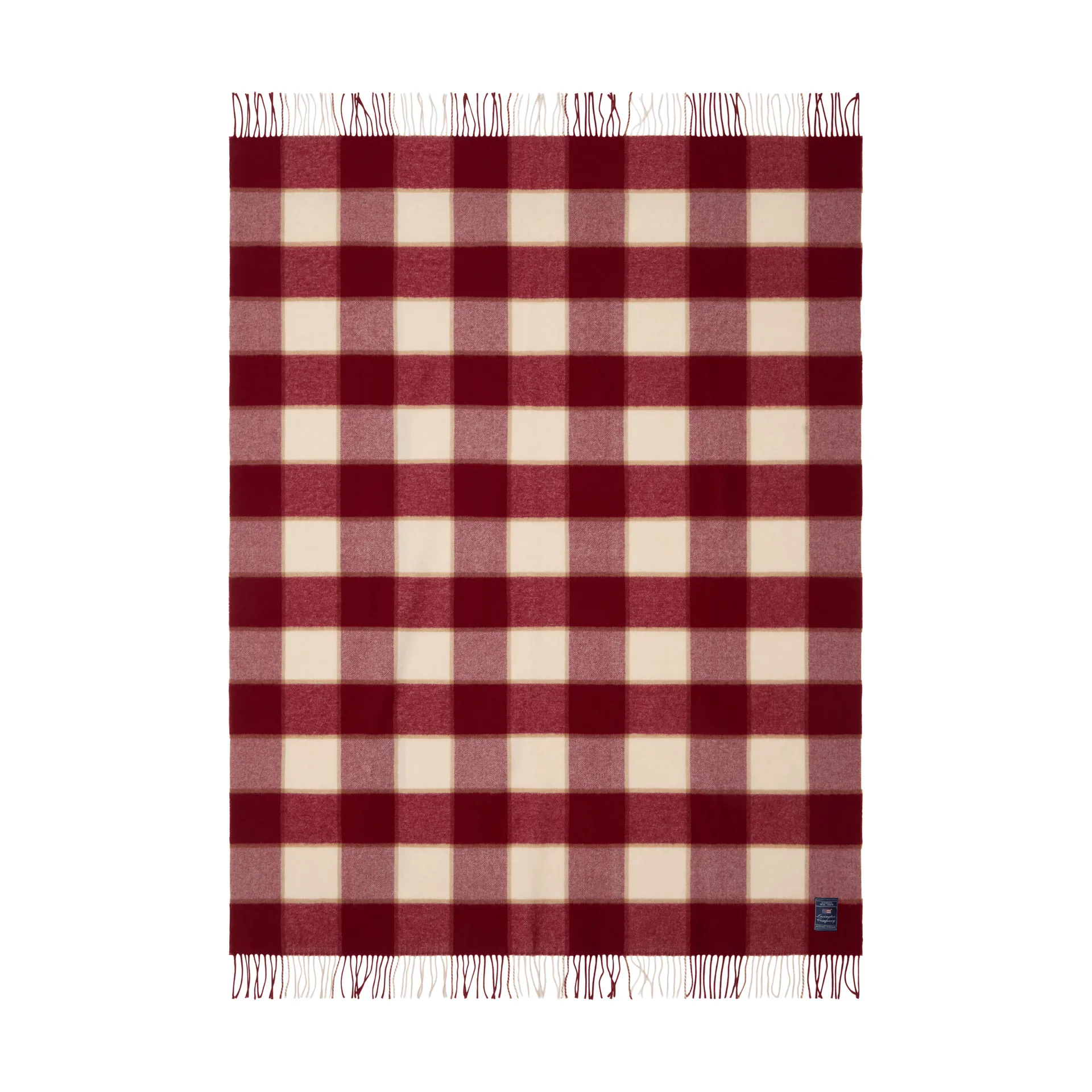 Manta Checked Recycled Wool 130x170 cm, Red-Light beige-beige Lexington