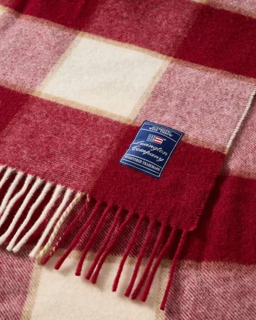 Manta Checked Recycled Wool 130x170 cm - Red-Light beige-beige - Lexington