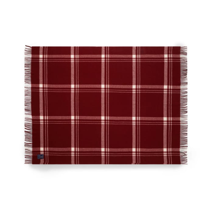 Manta Checked Recycled Wool 130x170 cm - Red-white - Lexington