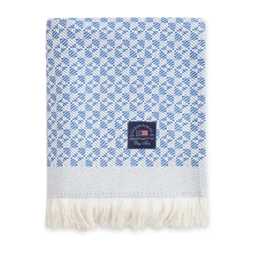 Manta de algodón Striped Structured Recycled 130x170 cm - Azul-blanco - Lexington
