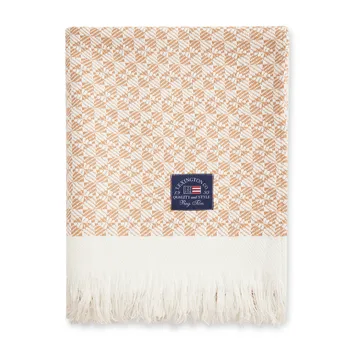 Manta de algodón Striped Structured Recycled 130x170 cm - Beige-blanco - Lexington