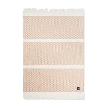 Manta de algodón Striped Structured Recycled 130x170 cm - Beige-blanco - Lexington