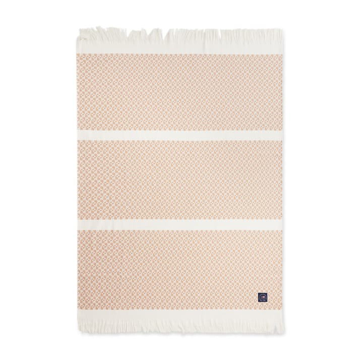 Manta de algodón Striped Structured Recycled 130x170 cm - Beige-blanco - Lexington