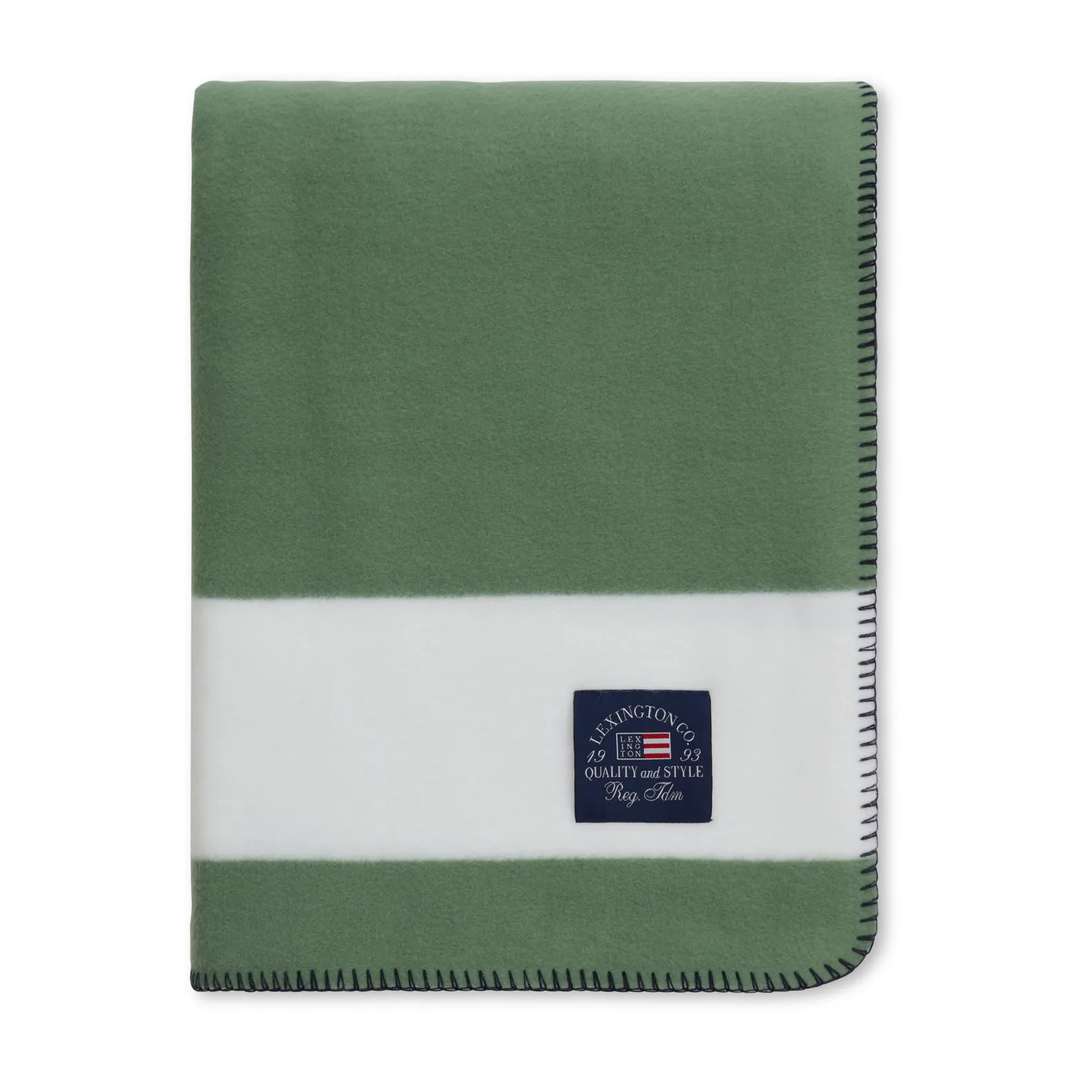 Manta de fieltro Irregular Striped 130x170 cm, Green-White Lexington