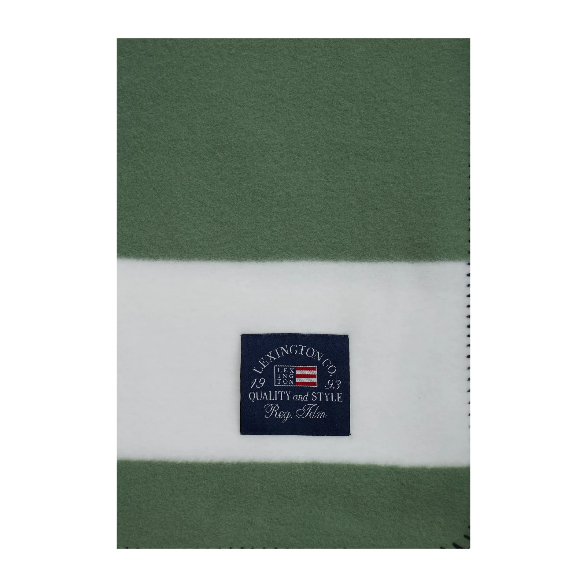 Manta de fieltro Irregular Striped 130x170 cm, Green-White Lexington