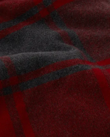 Manta de lana Checked Recycled 130x170 cm - Rojo-gris oscuro - Lexington