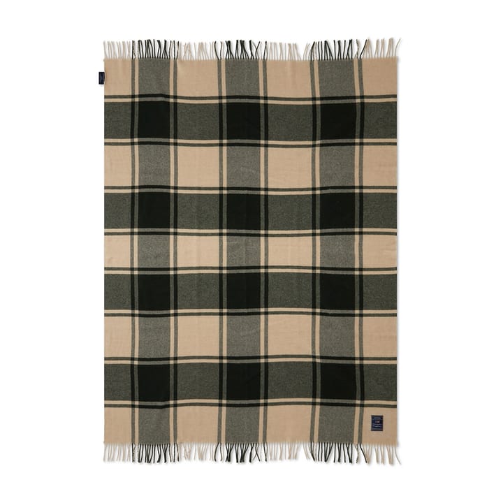 Manta de lana Checked Recycled 130x170 cm - Verde-beige - Lexington
