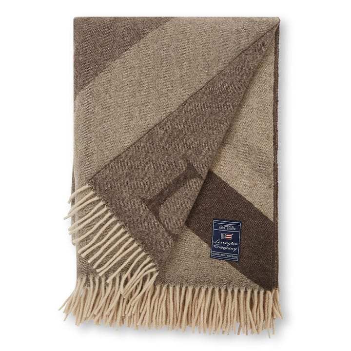 Manta de lana Graphic 130x170 cm - Beige-marrón - Lexington
