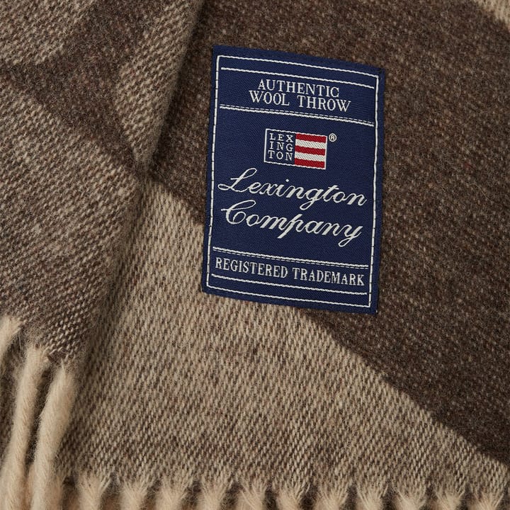Manta de lana Graphic 130x170 cm - Beige-marrón - Lexington