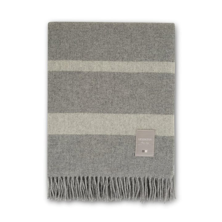 Manta de lana Hotel Wool 130x170 cm - gris-blanco - Lexington