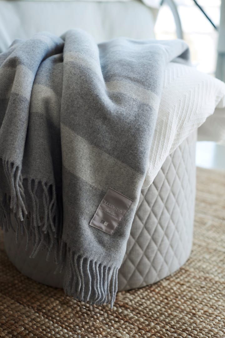 Manta de lana Hotel Wool 130x170 cm, gris-blanco Lexington