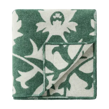 Manta de lana tejido jacquard Flower  - Green-Light beige - Lexington