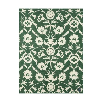 Manta de lana tejido jacquard Flower  - Green-Light beige - Lexington
