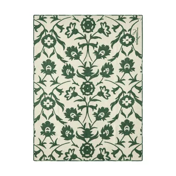 Manta de lana tejido jacquard Flower  - Green-Light beige - Lexington