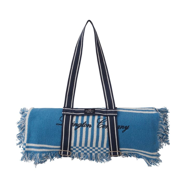 Manta de picnic Checked Recycled Cotton 150x150 cm, Blue Lexington