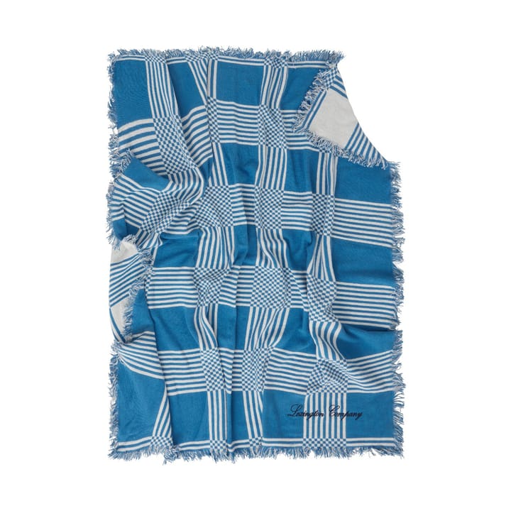 Manta de picnic Checked Recycled Cotton 150x150 cm, Blue Lexington