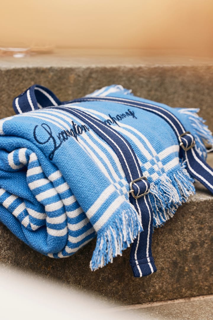 Manta de picnic Checked Recycled Cotton 150x150 cm, Blue Lexington