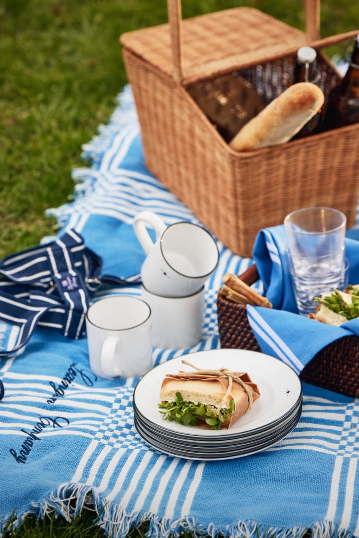 Manta de picnic Checked Recycled Cotton 150x150 cm, Blue Lexington