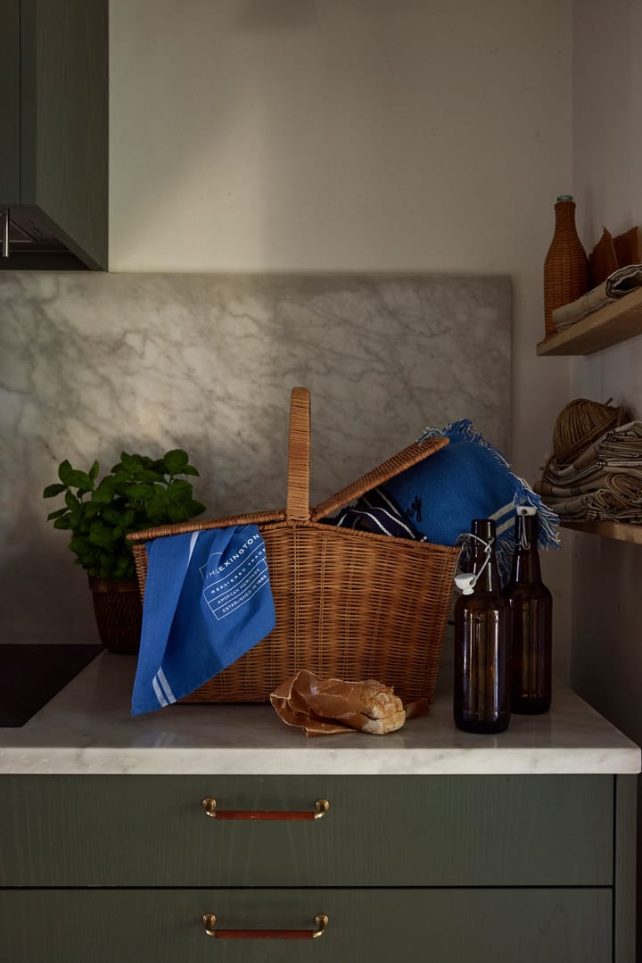 Manta de picnic Checked Recycled Cotton 150x150 cm, Blue Lexington