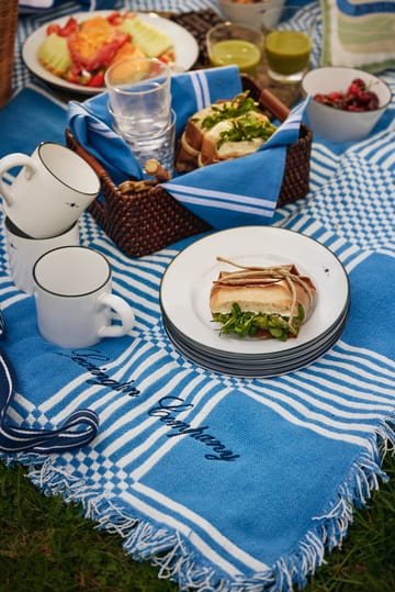 Manta de picnic Checked Recycled Cotton 150x150 cm - Blue - Lexington