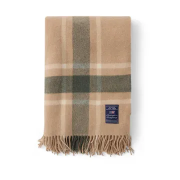 Manta Frame checked recycled 130x170 cm - Beige-verde - Lexington