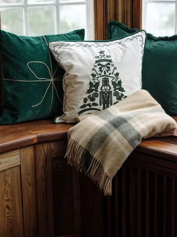 Manta Frame checked recycled 130x170 cm - Beige-verde - Lexington