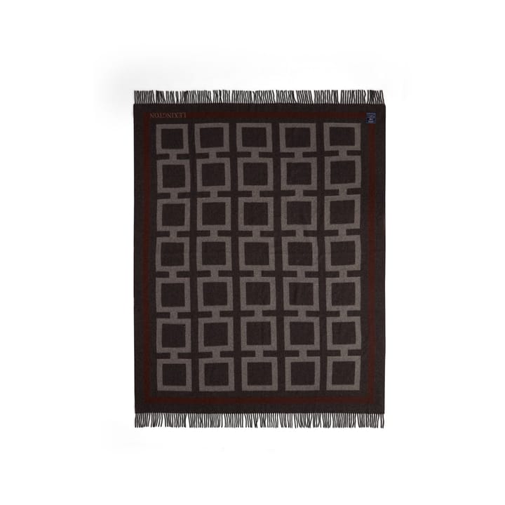 Manta Graphic Recycled Wool 130x170 cm - Dark gray-white-brown - Lexington