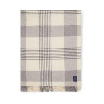 Manta Gray Checked Recycled Wool 130x170 cm - Gray-white - Lexington