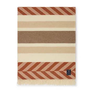 Manta Herringbone Striped Recycled Wool 130x170 cm - Copper-brown - Lexington
