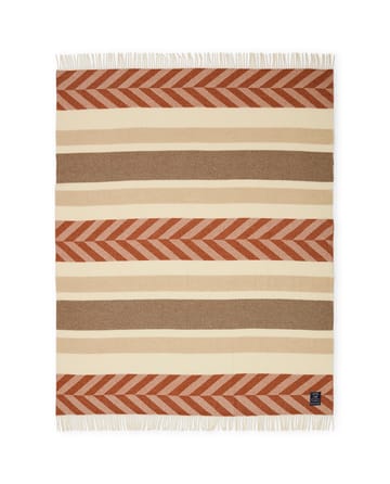 Manta Herringbone Striped Recycled Wool 130x170 cm - Copper-brown - Lexington