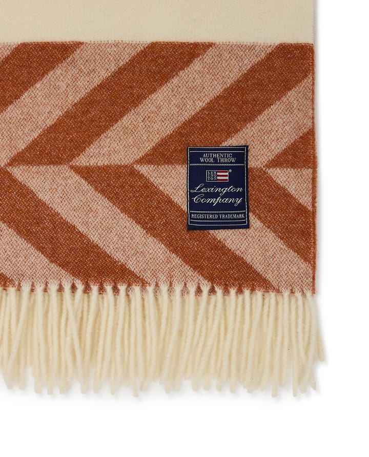 Manta Herringbone Striped Recycled Wool 130x170 cm, Copper-brown Lexington