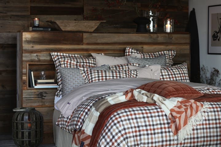 Manta Herringbone Striped Recycled Wool 130x170 cm, Copper-brown Lexington