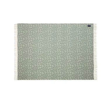 Manta lana Leaves Recycled Wool Jacquard 130x170 cm - verde - Lexington