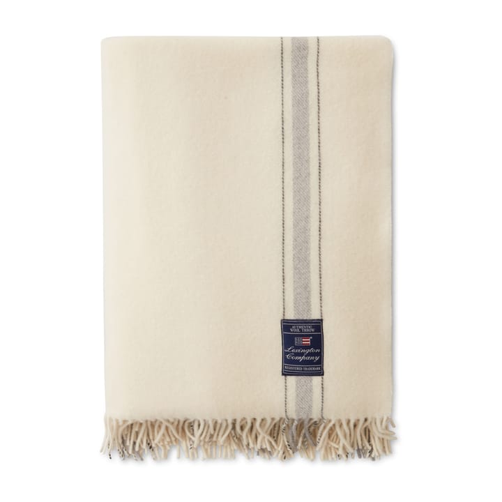 Manta lana Striped Recycled 130x170 cm, Offwhite-gris Lexington